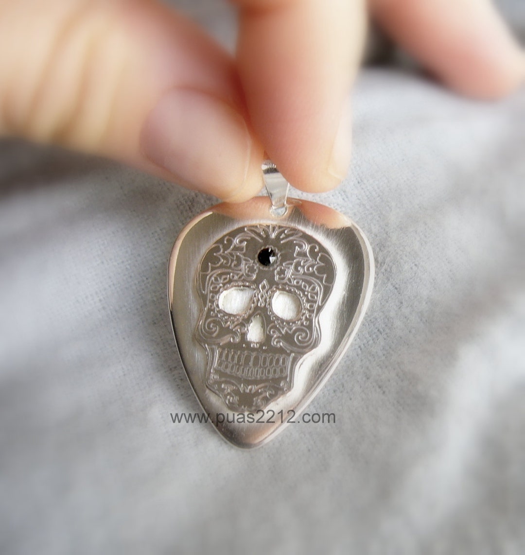Calaca Instrument Calaca En Relieve Plata Pick, Cráneo, Dura Selección Personalizada ...