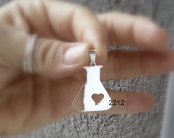 Sterling silver erlenmeyer pendant, Scientist, chemist, chemist, chemist, biologist, biologist, science