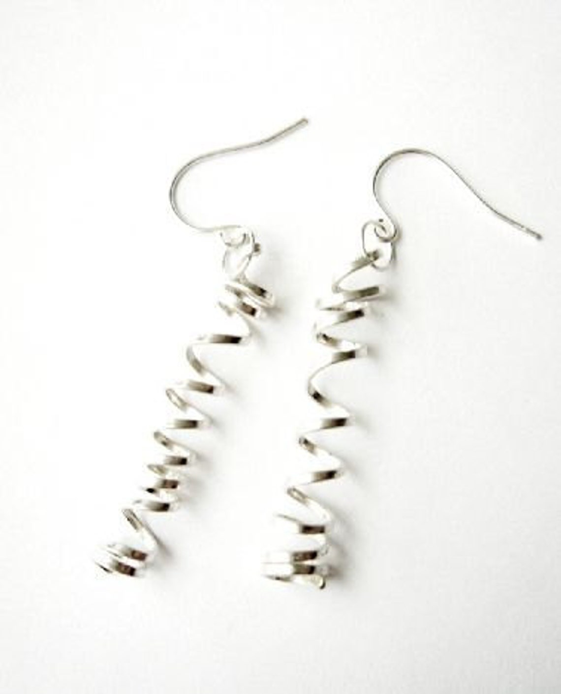 Corkscrew Earring Infinity Sterling Silve Light Medium Etsy