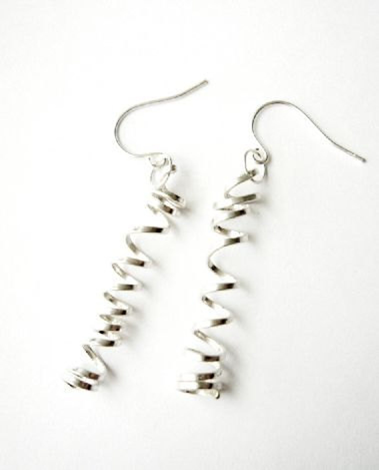 Corkscrew Earring Infinity Sterling Silve Light Medium Etsy