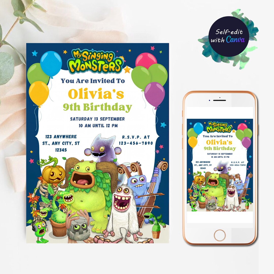My Singing Monsters Birthday Invitation My Singing Monsters Birthday ...