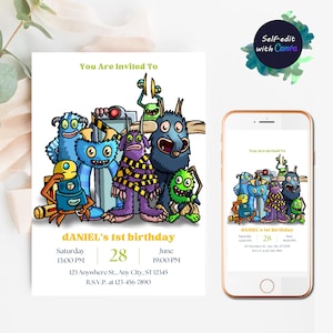 My Singing Monsters Birthday Invitation My Singing Monsters Birthday Party My Singing Monsters Invitation digital Invite Template MSM