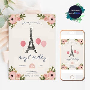 Paris Birthday Invitation Template Madeline Birthday Invitation Parisian French Birthday Invitation Eiffel Tower Theme Girl Birthday Party