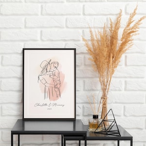Schattig één lijntekening Aangepast portret van een stel Aangepast familiecadeau Gepersonaliseerde huwelijksverjaardag Aangepaste lijn van foto Digitaal product