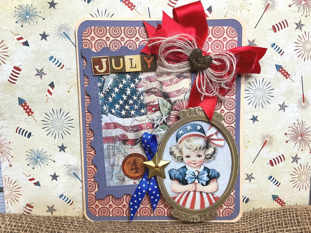 July 4th Independence Day Hand Crafted Greeting Card - Etsy