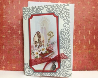 Religious Handmade Catholic Confirmation  Commemoration Card