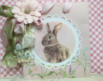 Sweet Shabby Chic Bunny Easter Gift Goodie Treat Bag