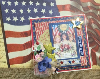 Let Freedom Ring Vintage Inspired Patriotic Greeting Card