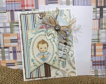 It’s A Boy Handmade Welcome New Baby Boy Greeting Card