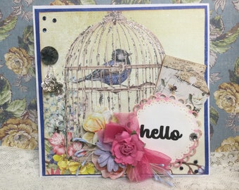 Hello Hand Made All Occassion Greeting Gift Boxed Card