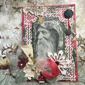 We Believe Vintage Santa Hand Made Greeting Card