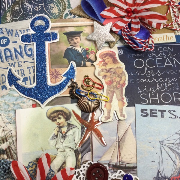 Vintage Nautical Scrap Ephemera Inspiration Kit