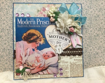 Vintage Inspired Handmade Mother’s Day Card
