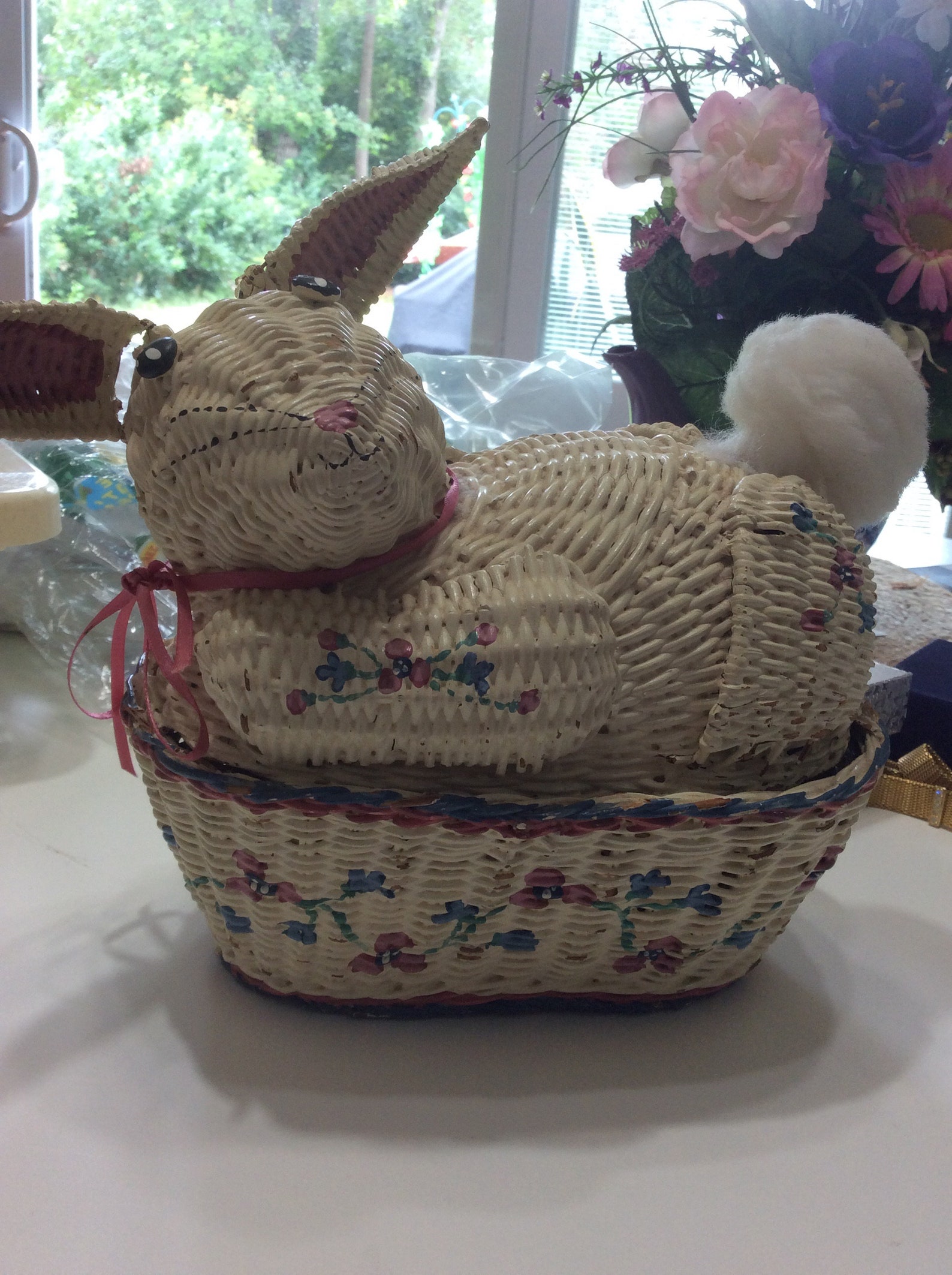 Wicker Easter bunny basket Etsy