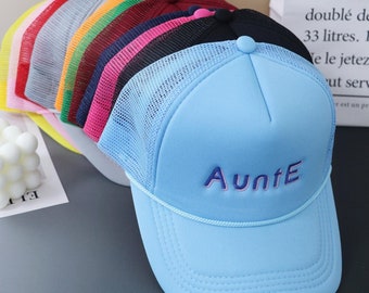 Custom Embroidered Text Trucker Hat | Custom Logo Embroidery Unisex Gift for her | Handmade Gift