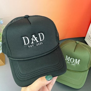 Dad Embroidered Trucker Hat | Hat for New Dad | Personalized Family Hat | Birthday Gift for Dad | Dad Christmas Gift