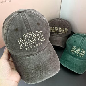 Personalized Mimi Embroidered Hat | Custom Dad Hat with Est Year | Gift for New Grandma | Vintage Baseball Hat | Mothers Day Gift