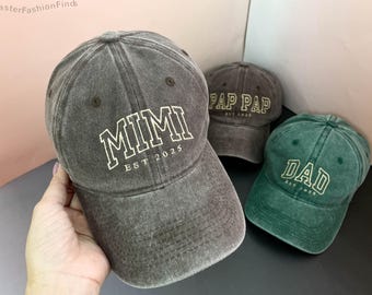 Personalized Mimi Embroidered Hat | Custom Dad Hat with Est Year | Gift for New Grandma | Vintage Baseball Hat | Mothers Day Gift