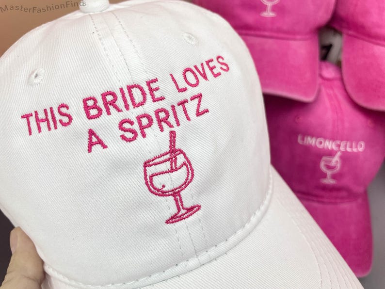 EVJF Spritz Bachelorette Party Hats | Custom Embroidered Bride Squad Caps | Hen Party & Wedding Accessories