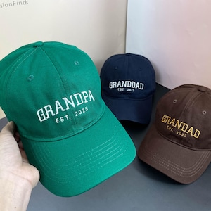 Custom Grandpa Embroidered Hat | Personalized Dad Hat | Vintage Baseball Hat | Gift for Grandpa |  Pregnancy Announcement | Fathers Day Gift