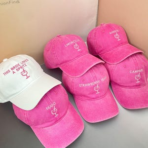 EVJF Spritz Bachelorette Party Hats | Custom Embroidered Bride Squad Caps | Hen Party & Wedding Accessories