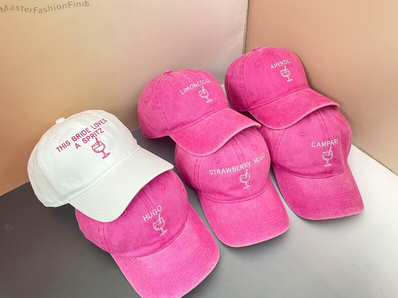 EVJF Spritz Bachelorette Party Hats | Custom Embroidered Bride Squad Caps | Hen Party & Wedding Accessories