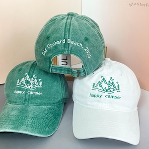 Custom Embroidered Camp Bachelorette Hat, Personalized Happy Camper Hats, Bachelorette Camp Party Hat, Camp Bach Cap Bluk, Bridal Party Gift