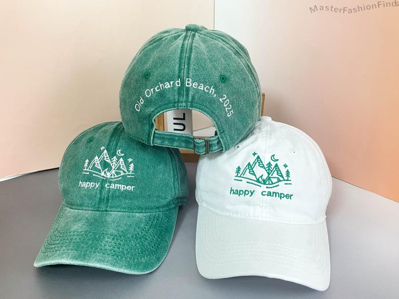 Custom Embroidered Camp Bachelorette Hat, Personalized Happy Camper Hats, Bachelorette Camp Party Hat, Camp Bach Cap Bluk, Bridal Party Gift