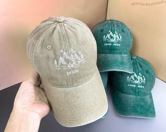 Embroidered Camp Bachelorette Hat | Personalized Bachelorette Party Cap | Bridal Party Gift | Unisex Baseball Cap | Bachelorette Party Favor