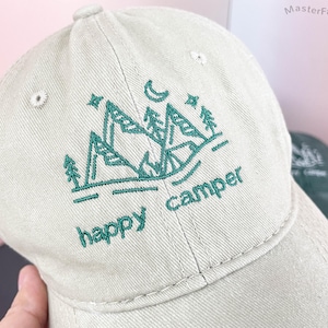 Custom Embroidered Camp Bachelorette Hat, Personalized Happy Camper Hats, Bachelorette Camp Party Hat, Camp Bach Cap Bluk, Bridal Party Gift