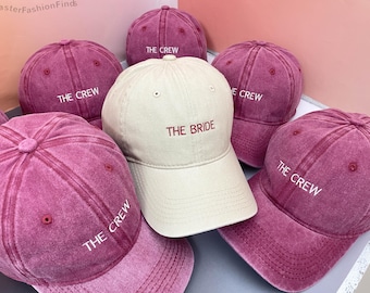 Gorra de béisbol personalizada para la novia y su grupo / Gorras bordadas para la tribu de la novia / Recuerdos para la despedida de soltera y regalo para la fiesta prenupcial
