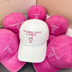 EVJF Spritz Bachelorette Party Hats | Custom Embroidered Bride Squad Caps | Hen Party & Wedding Accessories