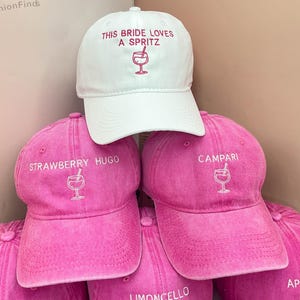 EVJF Spritz Bachelorette Party Hats | Custom Embroidered Bride Squad Caps | Hen Party & Wedding Accessories