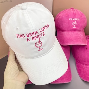 EVJF Spritz Bachelorette Party Hats | Custom Embroidered Bride Squad Caps | Hen Party & Wedding Accessories