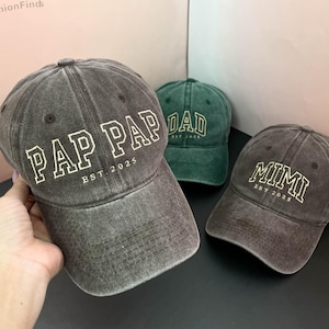 Custom Pap Pap Embroidered Hat, Personalized Dad Hat, Vintage Baseball Hat, Gift for New Grandpa, Pregnancy Announcement, Fathers Day Gift