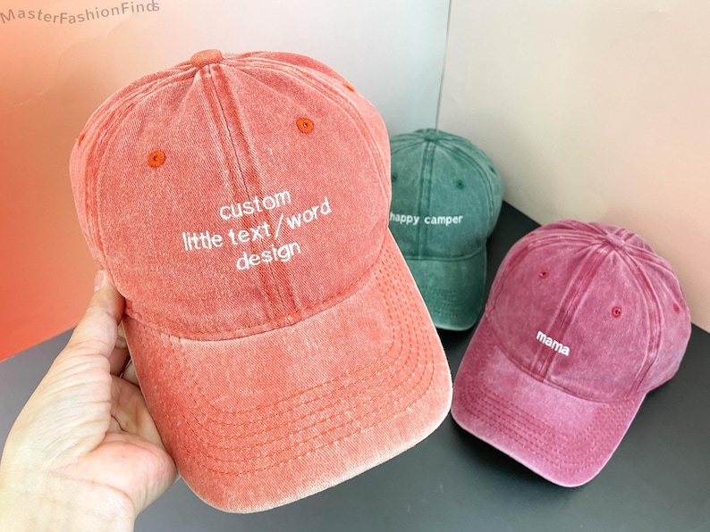 Custom Text Embroidered Hat, Personalized Saying Cap, Vintage Baseball Hat, Gift For New Dad Mom, Camp Bachelorette Hat, Mothers Day Gift