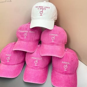 EVJF Spritz Bachelorette Party Hats | Custom Embroidered Bride Squad Caps | Hen Party & Wedding Accessories