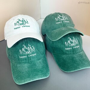 Custom Embroidered Camp Bachelorette Hat, Personalized Happy Camper Hats, Bachelorette Camp Party Hat, Camp Bach Cap Bluk, Bridal Party Gift