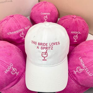 EVJF Spritz Bachelorette Party Hats | Custom Embroidered Bride Squad Caps | Hen Party & Wedding Accessories
