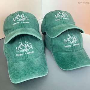 Custom Embroidered Camp Bachelorette Hat, Personalized Happy Camper Hats, Bachelorette Camp Party Hat, Camp Bach Cap Bluk, Bridal Party Gift