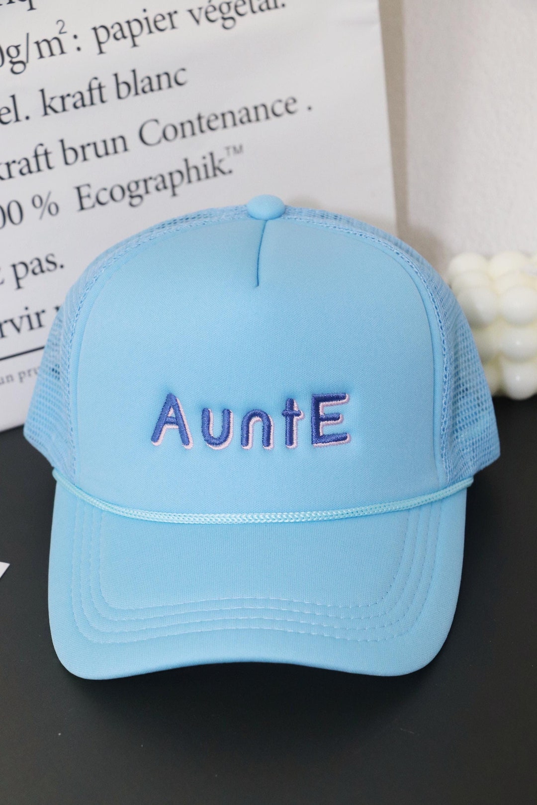 Personalized Embroidered Aunt Trucker Hat | Custom Text Hat Pregnancy ...