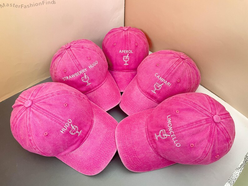 EVJF Spritz Bachelorette Party Hats | Custom Embroidered Bride Squad Caps | Hen Party & Wedding Accessories