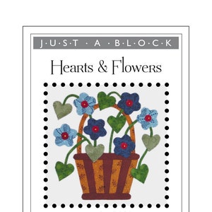 Blokpatroon appliqué harten en bloemen mand pdf