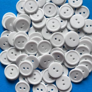 Lot of 94 Matching White Plastic Buttons 18mm