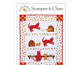 Cat and Mouse Quilt Pattern, Scamper & Chase