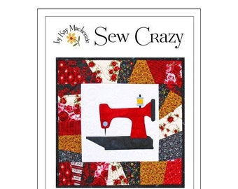 Vintage Sewing Machine Quilt Pattern, Sew Crazy