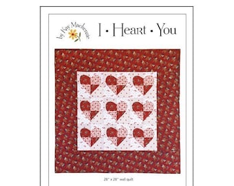 I Heart You, Patched Heart Applique Pattern