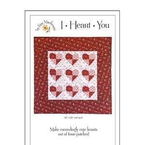I Heart You, Patched Heart Applique Pattern