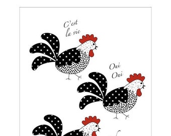 French Hens Holiday Notecards