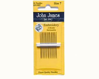 Embroidery Needles from John James, Size 7